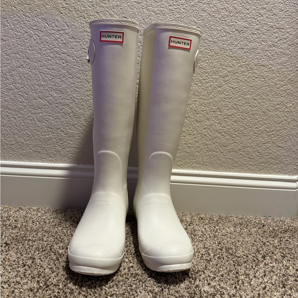 NWOT Hunter Original Limited Edition Tall Botanical Boot Shaded White Rain Boots
